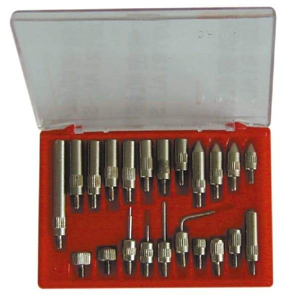 Value Collection - 0.001" Graduation, 0-100 Dial Reading, Indicator & Base Kit - 2" Base Length x 2" Base Width x 2-1/2" Base Height, 2-3/16" Dial Diam - USA Tool & Supply