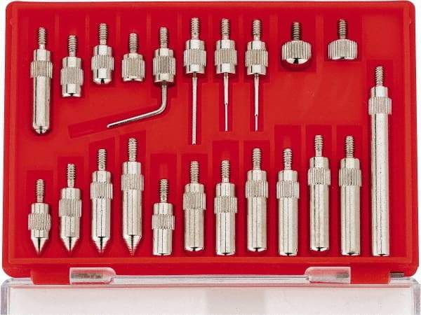 Value Collection - 22 Piece, #4-48 Inch Thread, Steel, Drop Indicator Point Kit - Use With Measuring Tool Kits 135-0010, 135-0011, 135-0006, 135-0007, 135-0012, 135-0013 - USA Tool & Supply