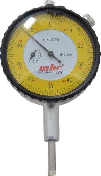 Value Collection - 1/2" Range, 0-100 Dial Reading, 0.001" Graduation Dial Drop Indicator - 2-9/32" Dial, Revolution Counter - USA Tool & Supply