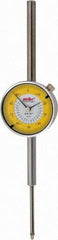 Value Collection - 2" Range, 0-100 Dial Reading, 0.001" Graduation Dial Drop Indicator - 2-9/32" Dial, Revolution Counter - USA Tool & Supply