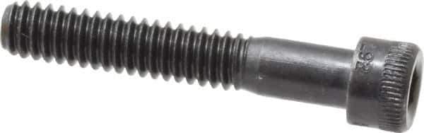 Made in USA - 1/4-20 UNC Hex Socket Drive, Socket Cap Screw - Alloy Steel, Black Oxide Finish, Partially Threaded, 1-1/2" Length Under Head - USA Tool & Supply