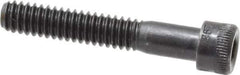 Made in USA - 1/4-20 UNC Hex Socket Drive, Socket Cap Screw - Alloy Steel, Black Oxide Finish, Partially Threaded, 1-1/2" Length Under Head - USA Tool & Supply