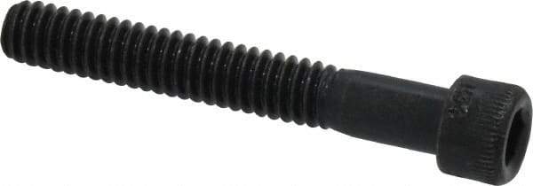 Made in USA - 1/4-20 UNC Hex Socket Drive, Socket Cap Screw - Alloy Steel, Black Oxide Finish, Partially Threaded, 1-3/4" Length Under Head - USA Tool & Supply