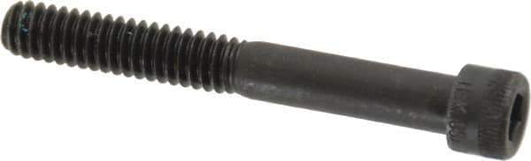 Made in USA - 1/4-20 UNC Hex Socket Drive, Socket Cap Screw - Alloy Steel, Black Oxide Finish, Partially Threaded, 2" Length Under Head - USA Tool & Supply
