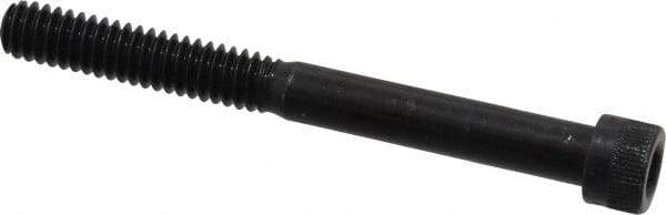 Made in USA - 1/4-20 UNC Hex Socket Drive, Socket Cap Screw - Alloy Steel, Black Oxide Finish, Partially Threaded, 2-1/2" Length Under Head - USA Tool & Supply