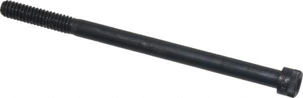 Made in USA - 1/4-20 UNC Hex Socket Drive, Socket Cap Screw - Alloy Steel, Black Oxide Finish, Partially Threaded, 4" Length Under Head - USA Tool & Supply