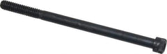 Made in USA - 1/4-20 UNC Hex Socket Drive, Socket Cap Screw - Alloy Steel, Black Oxide Finish, Partially Threaded, 4" Length Under Head - USA Tool & Supply