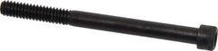 Made in USA - 1/4-20 UNC Hex Socket Drive, Socket Cap Screw - Alloy Steel, Black Oxide Finish, Partially Threaded, 3" Length Under Head - USA Tool & Supply