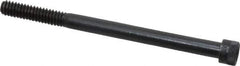 Made in USA - 1/4-20 UNC Hex Socket Drive, Socket Cap Screw - Alloy Steel, Black Oxide Finish, Partially Threaded, 3-1/2" Length Under Head - USA Tool & Supply