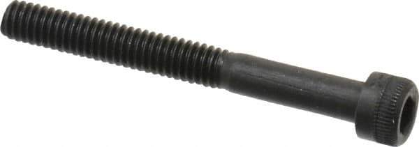 Made in USA - #6-40 UNF Hex Socket Drive, Socket Cap Screw - Alloy Steel, Black Oxide Finish, Partially Threaded, 1-1/4" Length Under Head - USA Tool & Supply