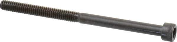 Made in USA - #8-32 UNC Hex Socket Drive, Socket Cap Screw - Alloy Steel, Black Oxide Finish, Partially Threaded, 2-1/2" Length Under Head - USA Tool & Supply