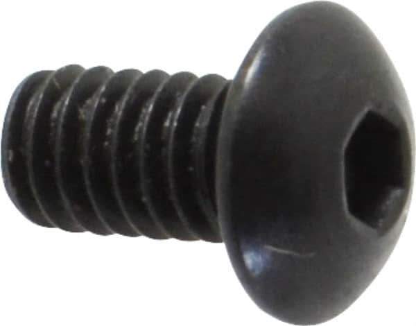 Holo-Krome - #8-32 UNC Hex Socket Drive, Button Screw - Alloy Steel, Black Oxide Finish, Fully Threaded, 5/16" Length Under Head - USA Tool & Supply
