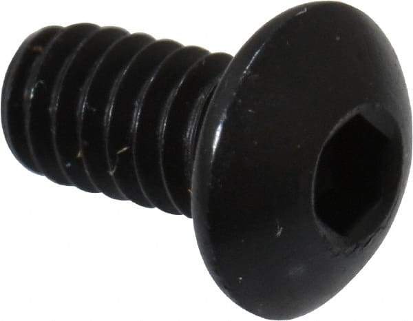 Holo-Krome - #5-40 UNC Hex Socket Drive, Button Screw - Alloy Steel, Black Oxide Finish, Fully Threaded, 1/4" Length Under Head - USA Tool & Supply
