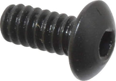 Holo-Krome - #6-32 UNC Hex Socket Drive, Button Screw - Alloy Steel, Black Oxide Finish, Fully Threaded, 5/16" Length Under Head - USA Tool & Supply