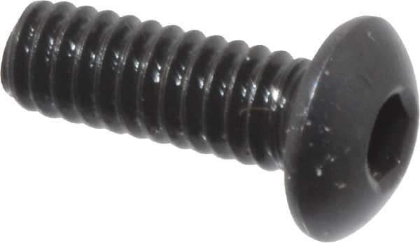 Holo-Krome - #5-40 UNC Hex Socket Drive, Button Screw - Alloy Steel, Black Oxide Finish, Fully Threaded, 3/8" Length Under Head - USA Tool & Supply