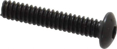 Holo-Krome - #6-32 UNC Hex Socket Drive, Button Screw - Alloy Steel, Black Oxide Finish, Fully Threaded, 3/4" Length Under Head - USA Tool & Supply