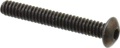 Holo-Krome - #6-32 UNC Hex Socket Drive, Button Screw - Alloy Steel, Black Oxide Finish, Fully Threaded, 1" Length Under Head - USA Tool & Supply