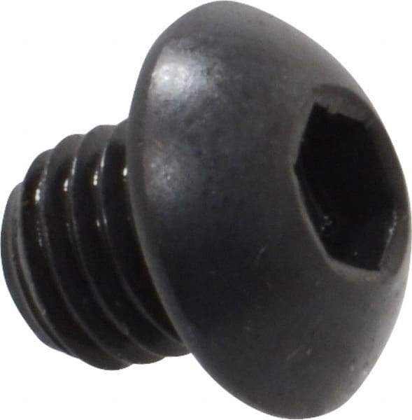 Holo-Krome - 1/4-28 UNF Hex Socket Drive, Button Screw - Alloy Steel, Black Oxide Finish, Fully Threaded, 1/4" Length Under Head - USA Tool & Supply