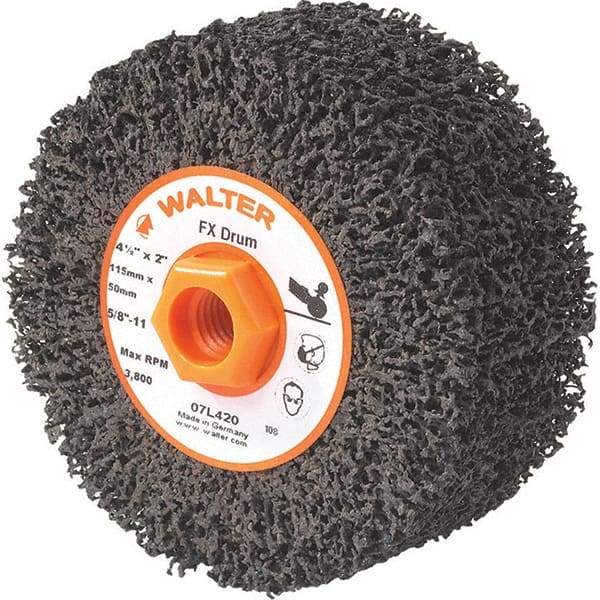 WALTER Surface Technologies - 4-1/2" Diam, Aluminum Oxide Unmounted Flap Wheels - 5/8" Hole, 2" Wide, Nonwoven, Coarse Grade, 3,800 Max RPM - USA Tool & Supply
