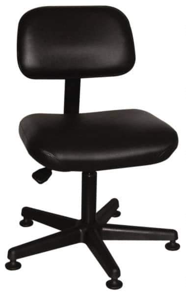 Bevco - Pneumatic Height Adjustable Chair - Vinyl Seat, Black - USA Tool & Supply