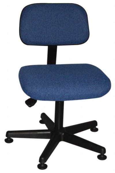 Bevco - Pneumatic Height Adjustable Chair - Cloth Seat, Navy Blue - USA Tool & Supply