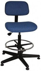 Bevco - Pneumatic Height Adjustable Chair - Cloth Seat, Navy Blue - USA Tool & Supply