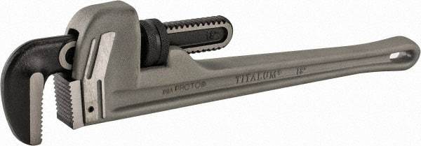 Proto - 18" Aluminum Straight Pipe Wrench - 3-1/2" Pipe Capacity - USA Tool & Supply