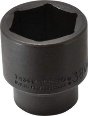 Proto - 1/2" Drive 38mm Standard Impact Socket - 6 Points, 2-3/8" OAL - USA Tool & Supply