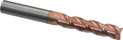 Accupro - 7/16", 2" LOC, 7/16" Shank Diam, 4" OAL, 3 Flute, Solid Carbide Square End Mill - Single End, TiCN Finish, Spiral Flute, 40° Helix, Centercutting, Right Hand Cut, Right Hand Flute - USA Tool & Supply