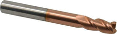 Accupro - 7/16", 1" LOC, 7/16" Shank Diam, 4" OAL, 3 Flute, Solid Carbide Square End Mill - Single End, TiCN Finish, Spiral Flute, 40° Helix, Centercutting, Right Hand Cut, Right Hand Flute - USA Tool & Supply