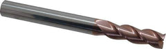 Accupro - 5/8", 2" LOC, 5/8" Shank Diam, 6" OAL, 3 Flute, Solid Carbide Square End Mill - Single End, TiCN Finish, Spiral Flute, 40° Helix, Centercutting, Right Hand Cut, Right Hand Flute - USA Tool & Supply