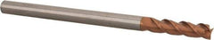 Accupro - 3/8", 1-1/2" LOC, 3/8" Shank Diam, 6" OAL, 3 Flute, Solid Carbide Square End Mill - Single End, TiCN Finish, Spiral Flute, 40° Helix, Centercutting, Right Hand Cut, Right Hand Flute - USA Tool & Supply