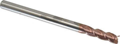 Accupro - 7/16", 1-1/2" LOC, 7/16" Shank Diam, 6" OAL, 3 Flute, Solid Carbide Square End Mill - Single End, TiCN Finish, Spiral Flute, 40° Helix, Centercutting, Right Hand Cut, Right Hand Flute - USA Tool & Supply