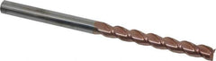 Accupro - 3/8", 3" LOC, 3/8" Shank Diam, 6" OAL, 3 Flute, Solid Carbide Square End Mill - Single End, TiCN Finish, Spiral Flute, 40° Helix, Centercutting, Right Hand Cut, Right Hand Flute - USA Tool & Supply