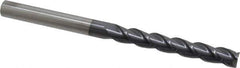 Accupro - 7/16", 3" LOC, 7/16" Shank Diam, 6" OAL, 3 Flute, Solid Carbide Square End Mill - Single End, AlTiN Finish, Spiral Flute, 40° Helix, Centercutting, Right Hand Cut, Right Hand Flute - USA Tool & Supply