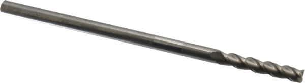 Accupro - 3/16", 1" LOC, 3/16" Shank Diam, 4" OAL, 3 Flute, Solid Carbide Square End Mill - Single End, AlTiN Finish, Spiral Flute, 40° Helix, Centercutting, Right Hand Cut, Right Hand Flute - USA Tool & Supply