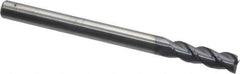 Accupro - 5/16", 1" LOC, 5/16" Shank Diam, 4" OAL, 3 Flute, Solid Carbide Square End Mill - Single End, AlTiN Finish, Spiral Flute, 40° Helix, Centercutting, Right Hand Cut, Right Hand Flute - USA Tool & Supply