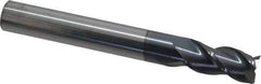Accupro - 1/2", 1" LOC, 1/2" Shank Diam, 4" OAL, 3 Flute, Solid Carbide Square End Mill - Single End, AlTiN Finish, Spiral Flute, 40° Helix, Centercutting, Right Hand Cut, Right Hand Flute - USA Tool & Supply