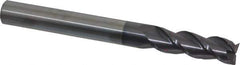 Accupro - 5/8", 2" LOC, 5/8" Shank Diam, 6" OAL, 3 Flute, Solid Carbide Square End Mill - Single End, AlTiN Finish, Spiral Flute, 40° Helix, Centercutting, Right Hand Cut, Right Hand Flute - USA Tool & Supply