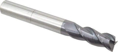 Accupro - 3/4", 2" LOC, 3/4" Shank Diam, 6" OAL, 3 Flute, Solid Carbide Square End Mill - Single End, AlTiN Finish, Spiral Flute, 40° Helix, Centercutting, Right Hand Cut, Right Hand Flute - USA Tool & Supply