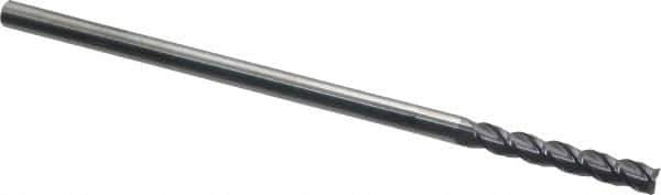 Accupro - 1/4", 1-1/2" LOC, 1/4" Shank Diam, 6" OAL, 3 Flute, Solid Carbide Square End Mill - Single End, AlTiN Finish, Spiral Flute, 40° Helix, Centercutting, Right Hand Cut, Right Hand Flute - USA Tool & Supply