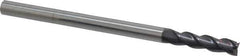 Accupro - 3/8", 1-1/2" LOC, 3/8" Shank Diam, 6" OAL, 3 Flute, Solid Carbide Square End Mill - Single End, AlTiN Finish, Spiral Flute, 40° Helix, Centercutting, Right Hand Cut, Right Hand Flute - USA Tool & Supply