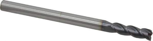 Accupro - 7/16", 1-1/2" LOC, 7/16" Shank Diam, 6" OAL, 3 Flute, Solid Carbide Square End Mill - Single End, AlTiN Finish, Spiral Flute, 40° Helix, Centercutting, Right Hand Cut, Right Hand Flute - USA Tool & Supply