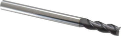 Accupro - 1/2", 1-1/2" LOC, 1/2" Shank Diam, 6" OAL, 3 Flute, Solid Carbide Square End Mill - Single End, AlTiN Finish, Spiral Flute, 40° Helix, Centercutting, Right Hand Cut, Right Hand Flute - USA Tool & Supply