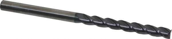 Accupro - 3/8", 3" LOC, 3/8" Shank Diam, 6" OAL, 3 Flute, Solid Carbide Square End Mill - Single End, AlTiN Finish, Spiral Flute, 40° Helix, Centercutting, Right Hand Cut, Right Hand Flute - USA Tool & Supply