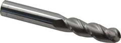 Accupro - 5/8" Diam, 2-1/8" LOC, 3 Flute Solid Carbide Ball End Mill - Uncoated, Single End, 4-5/8" OAL, 5/8" Shank Diam, Spiral Flute - USA Tool & Supply