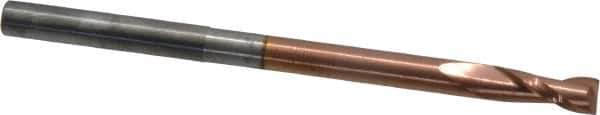 Accupro - 3/16", 1/2" LOC, 3/16" Shank Diam, 3" OAL, 2 Flute, Solid Carbide Square End Mill - Single End, TiCN Finish, Spiral Flute, 40° Helix, Centercutting, Right Hand Cut, Right Hand Flute - USA Tool & Supply