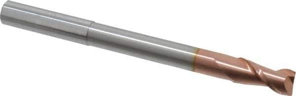Accupro - 1/2", 1-1/8" LOC, 1/2" Shank Diam, 6" OAL, 2 Flute, Solid Carbide Square End Mill - Single End, TiCN Finish, Spiral Flute, 40° Helix, Centercutting, Right Hand Cut, Right Hand Flute - USA Tool & Supply
