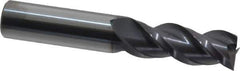 Accupro - 1/2", 1-1/4" LOC, 1/2" Shank Diam, 3" OAL, 3 Flute, Solid Carbide Square End Mill - Single End, AlTiN Finish, Spiral Flute, 40° Helix, Centercutting, Right Hand Cut, Right Hand Flute - USA Tool & Supply