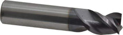 Accupro - 1/2", 5/8" LOC, 1/2" Shank Diam, 2-1/2" OAL, 3 Flute, Solid Carbide Square End Mill - Single End, AlTiN Finish, Spiral Flute, 40° Helix, Centercutting, Right Hand Cut, Right Hand Flute - USA Tool & Supply